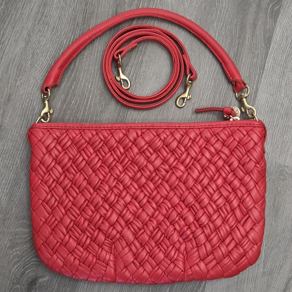 CLARE V PETIT MOYEN BAG - ROSSA PUFFY WOVEN NAPPA LEATHER - Picture 7 of 7